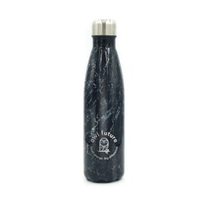 owl future stainless steel classic slim bottle marble black 1