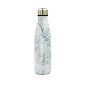 owl future stainless steel classic slim bottle marble white 1